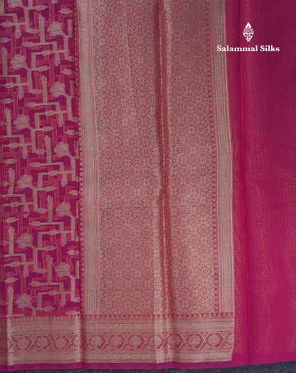 Beautiful Dual Tone Pinkish Orange Fancy Kota Mix Saree With Self Designer Blouse