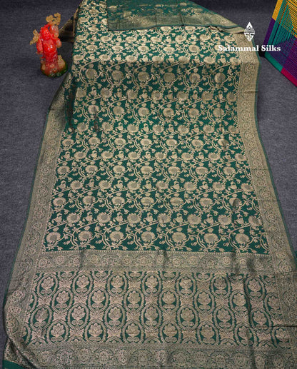 Beautiful Orange Semi Georgette Saree With Fancy Border