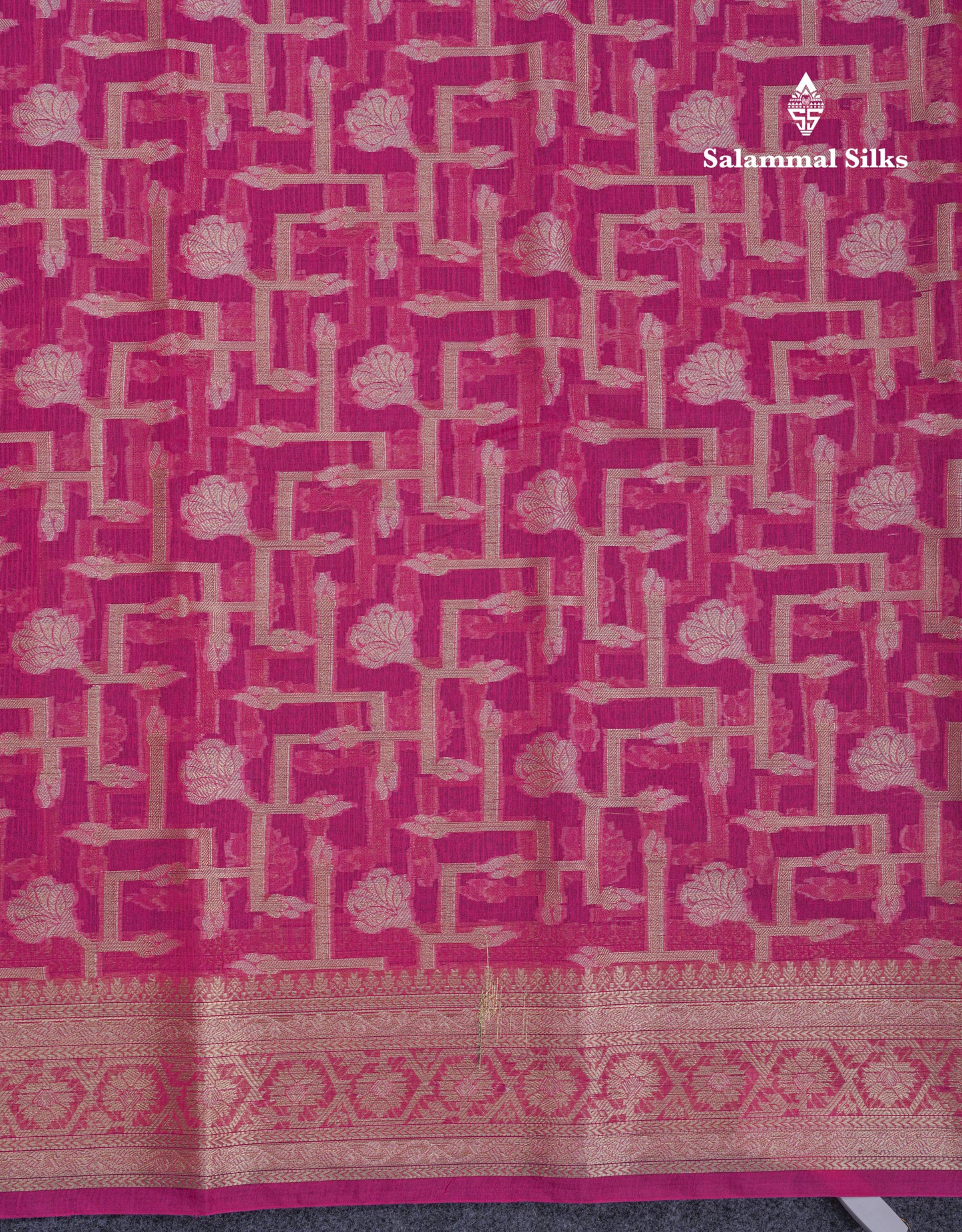 Beautiful Dual Tone Pinkish Orange Fancy Kota Mix Saree With Self Designer Blouse