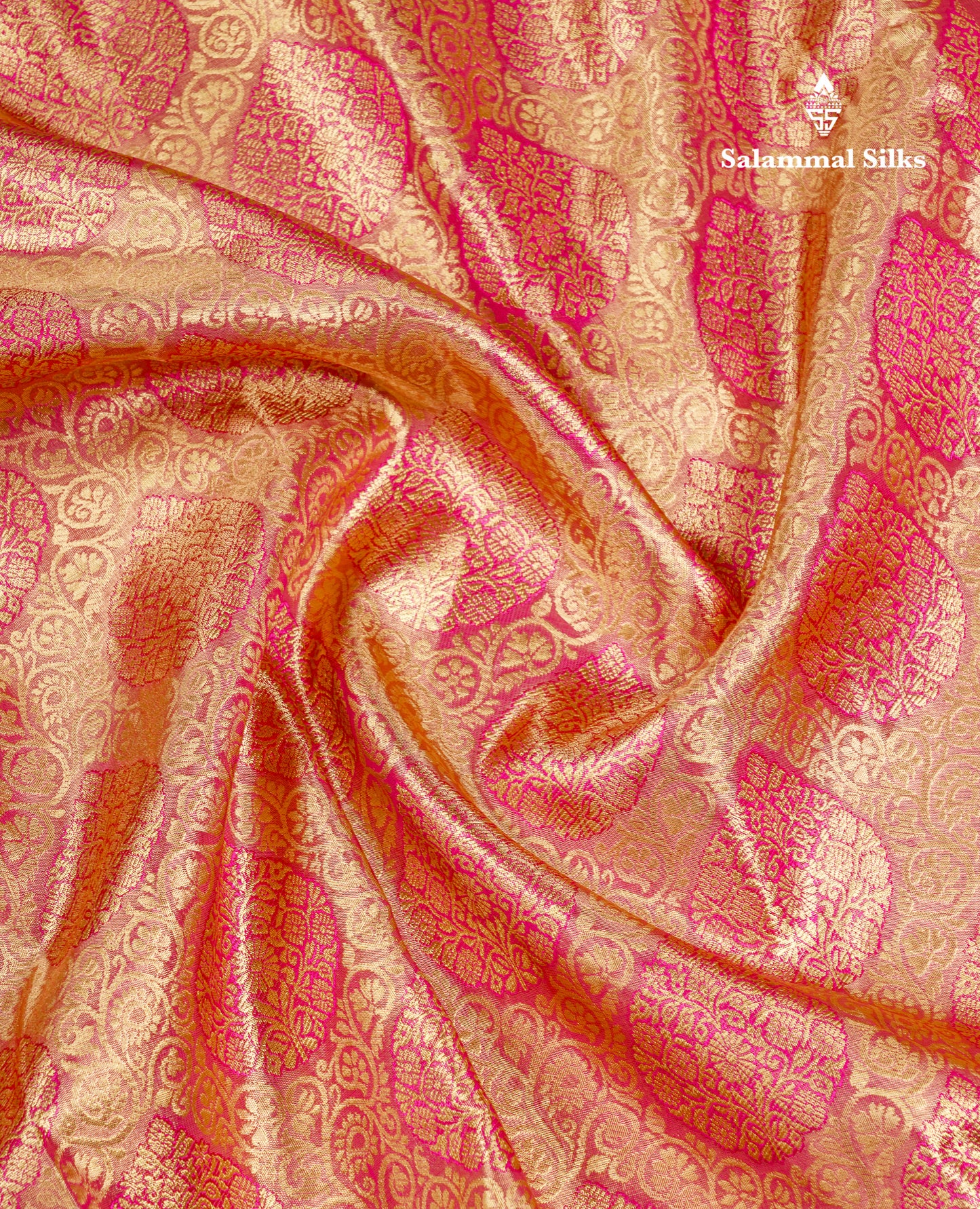 Beautiful Light Pink Tissue Bridal Pure Kanjivaram Silk Saree With Contrast Pink Traditional Border