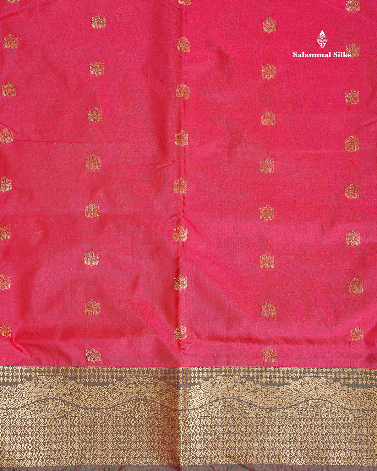 Semi Silk Saree - Orange Colour Body Zari Butta With Traditional Border | 9.5 Yards