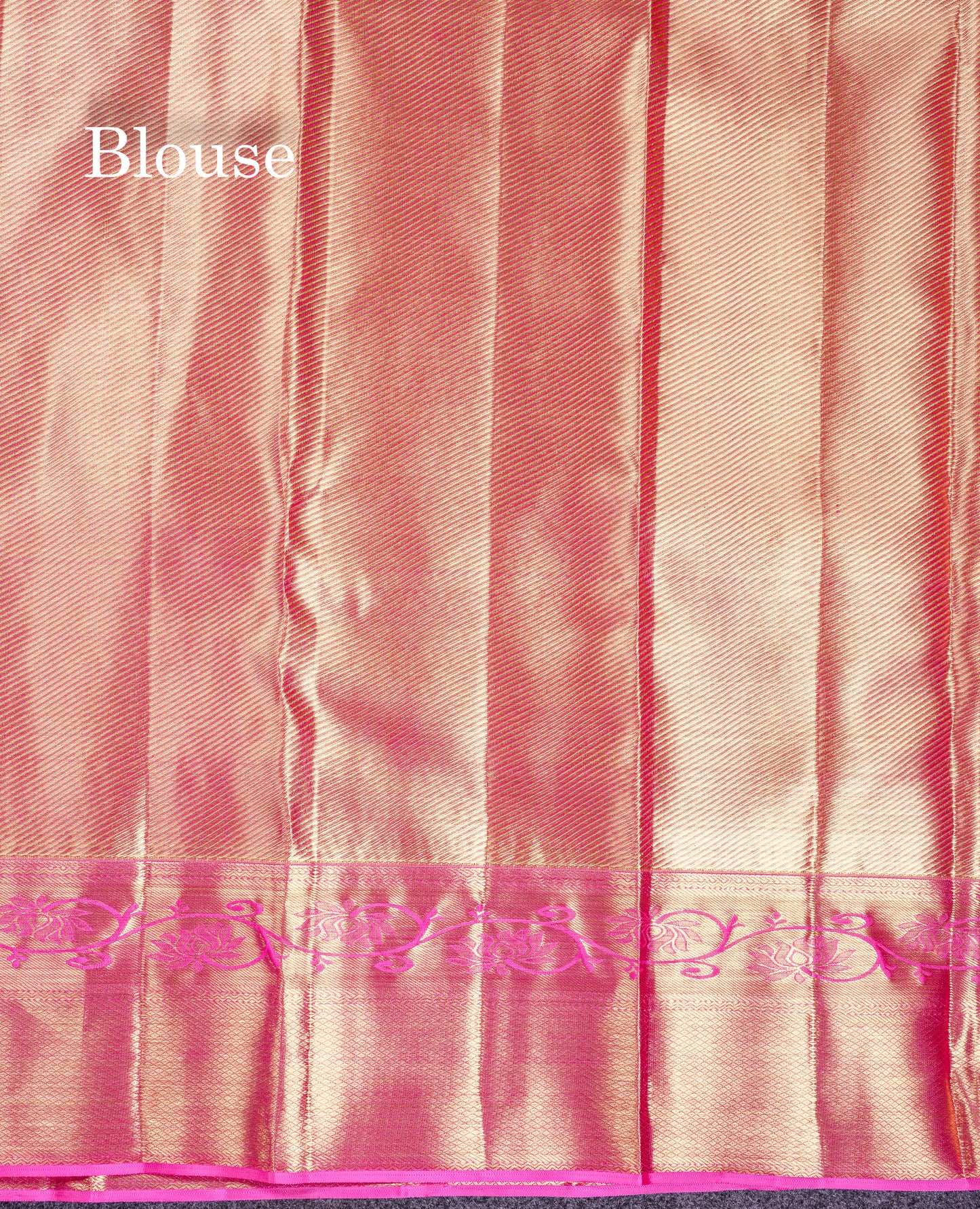 Beautiful Light Pink Tissue Bridal Pure Kanjivaram Silk Saree With Contrast Pink Traditional Border