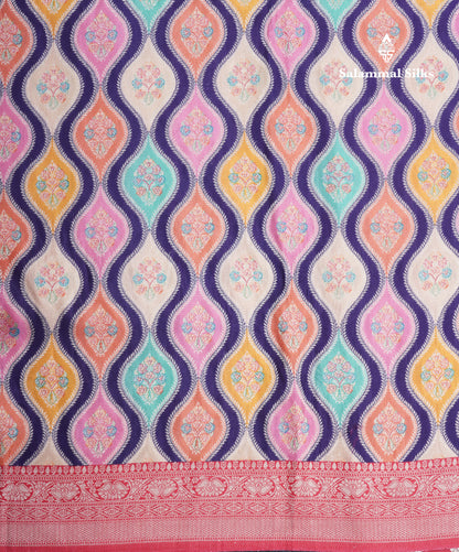 Black Wave Pattern Banarasi Semi Georgette Saree With Contrast Red Blouse