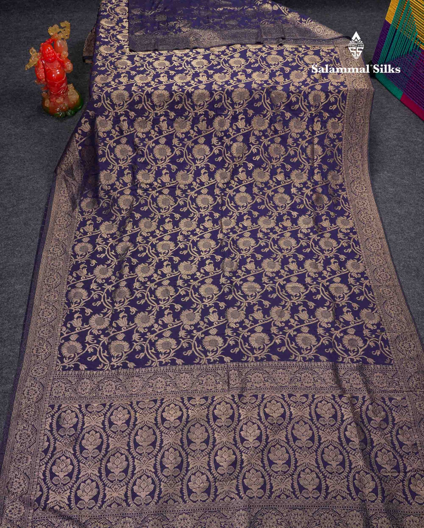 Beautiful Orange Semi Georgette Saree With Fancy Border