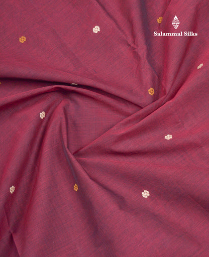 Beautiful Elephant Grey Thread Butta Pure Cotton Saree With Contrast Black Small Checks One Side Border