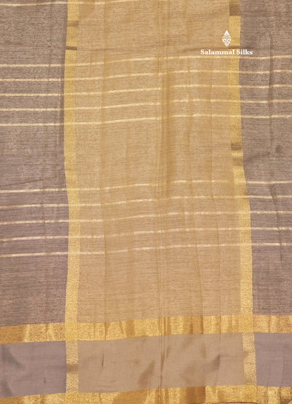 Kota Tissue Silk Saree Light Grey Colour With Gap Border