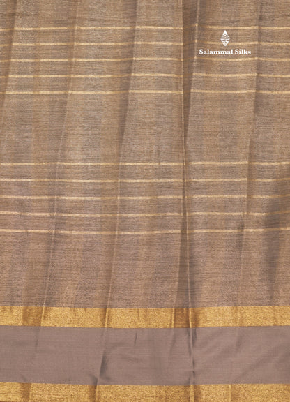Kota Tissue Silk Saree Light Grey Colour With Gap Border