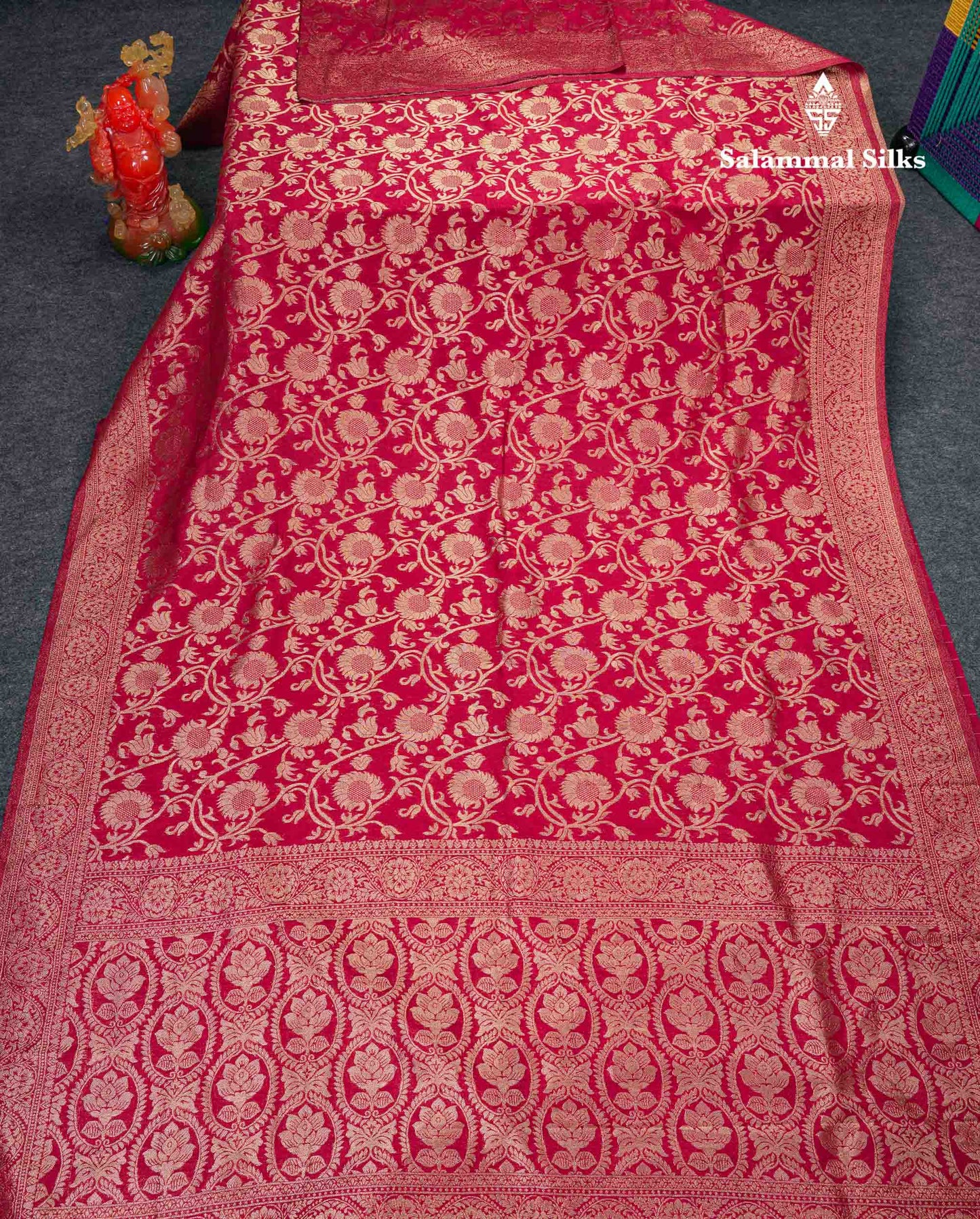 Beautiful Orange Semi Georgette Saree With Fancy Border