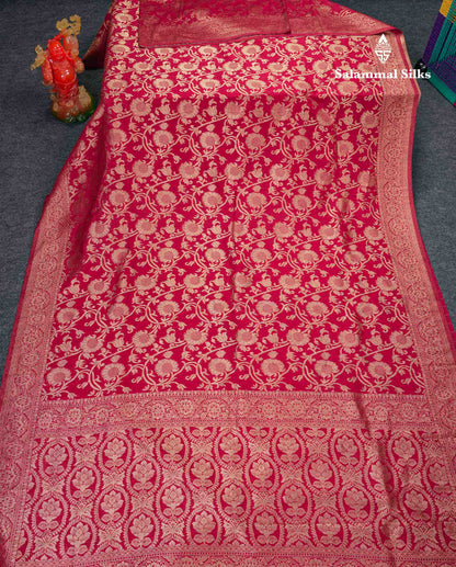 Beautiful Orange Semi Georgette Saree With Fancy Border