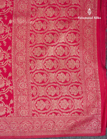 Beautiful Orange Semi Georgette Saree With Fancy Border