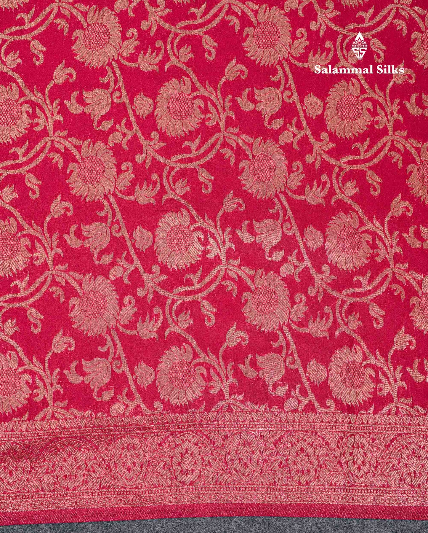 Beautiful Orange Semi Georgette Saree With Fancy Border