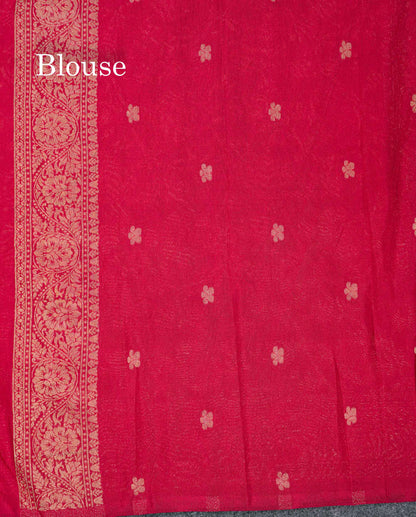 Beautiful Orange Semi Georgette Saree With Fancy Border