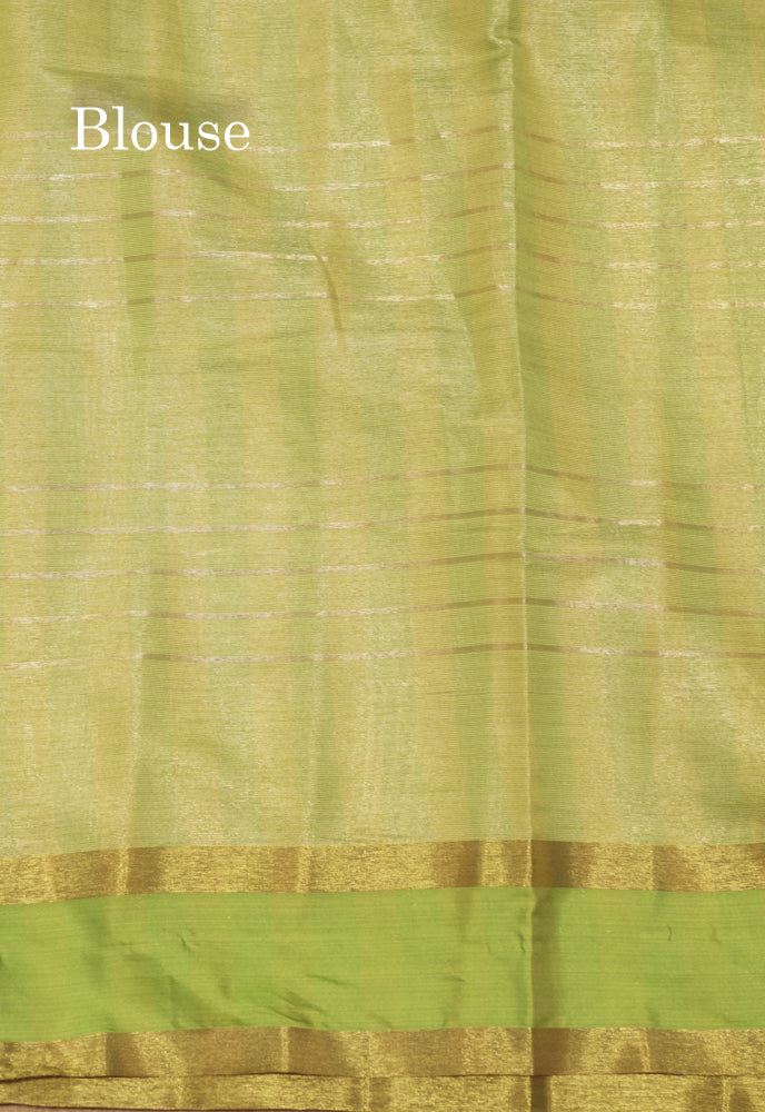 Kota Tissue Silk Saree Light Grey Colour With Gap Border
