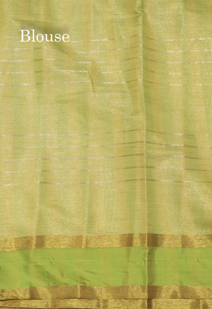 Kota Tissue Silk Saree Light Grey Colour With Gap Border