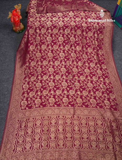 Beautiful Orange Semi Georgette Saree With Fancy Border