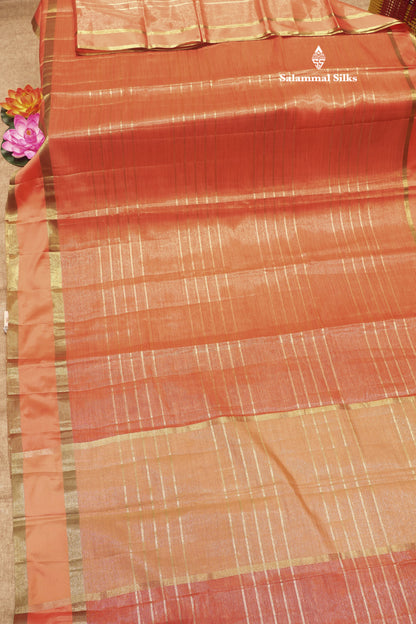 Kota Tissue Silk Saree Light Grey Colour With Gap Border