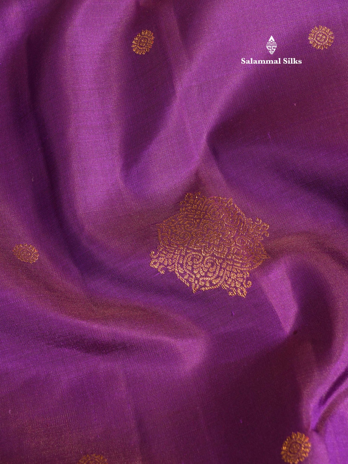 Purple Korvai Pure Kanjivaram Silk Saree with Contrast Light Pink Border