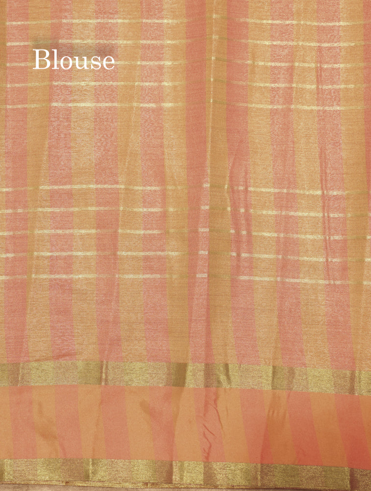 Kota Tissue Silk Saree Light Grey Colour With Gap Border