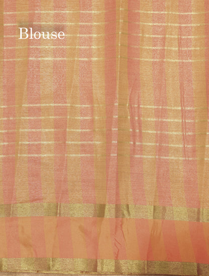 Kota Tissue Silk Saree Light Grey Colour With Gap Border