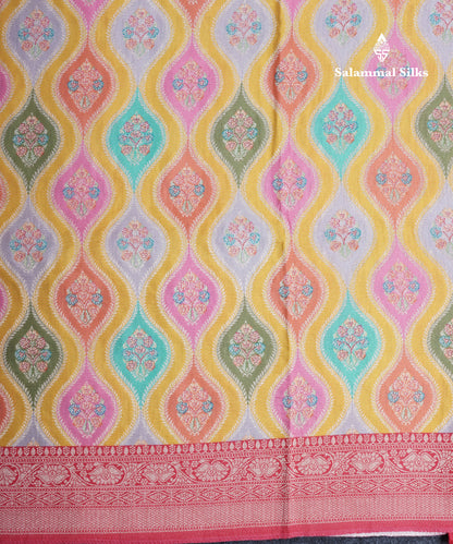 Black Wave Pattern Banarasi Semi Georgette Saree With Contrast Red Blouse