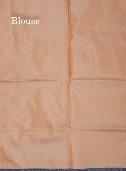 Bottle Green Thread work Buttas Banana Pinth Saree (Vaazhainaar Pattu) With Contrast Sandal Blouse