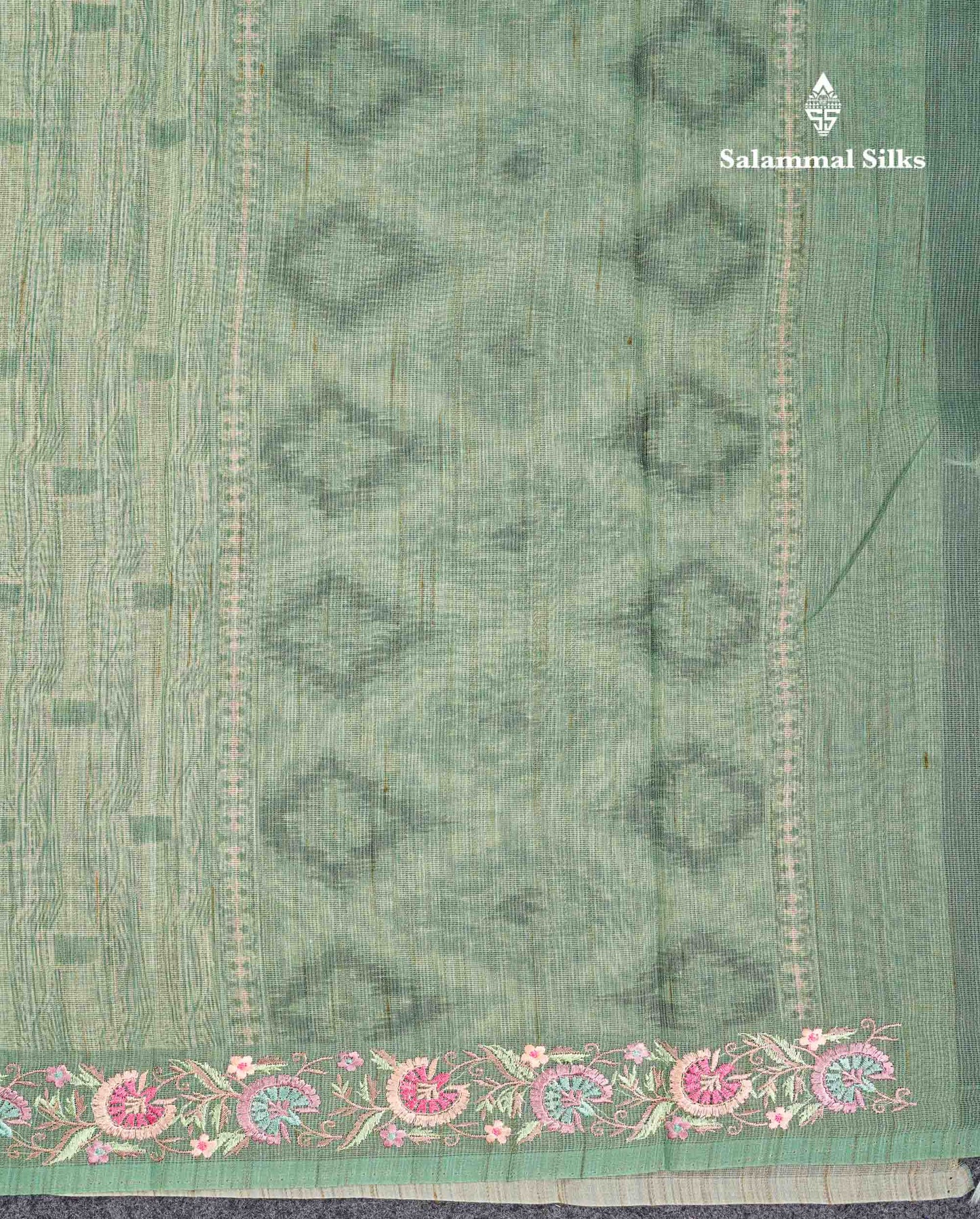 Beautiful Light Elaichi Green Kota Cotton Fancy Saree With Small Embrodiery Border