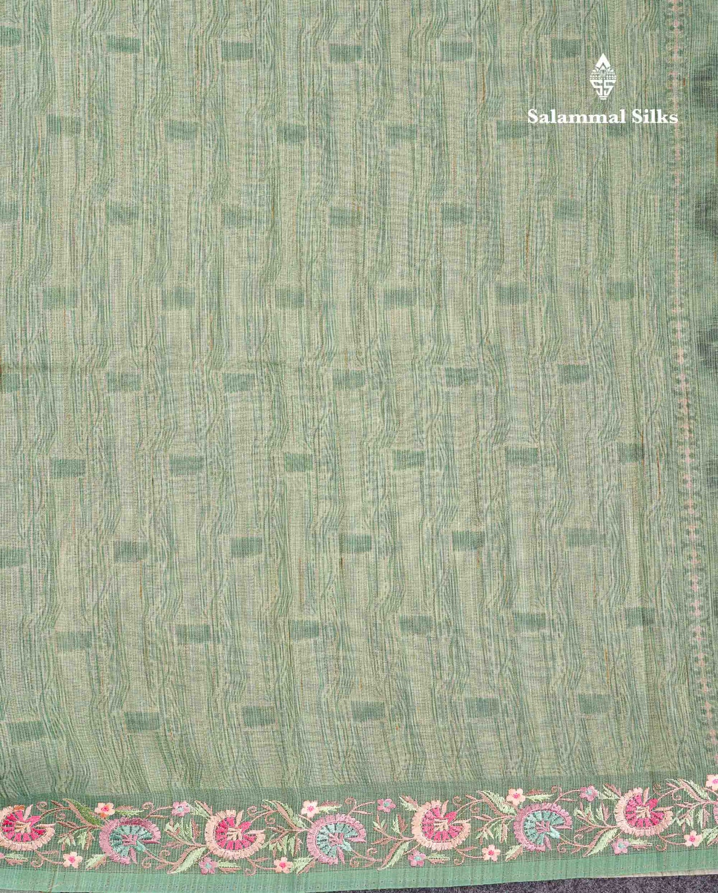 Beautiful Light Elaichi Green Kota Cotton Fancy Saree With Small Embrodiery Border