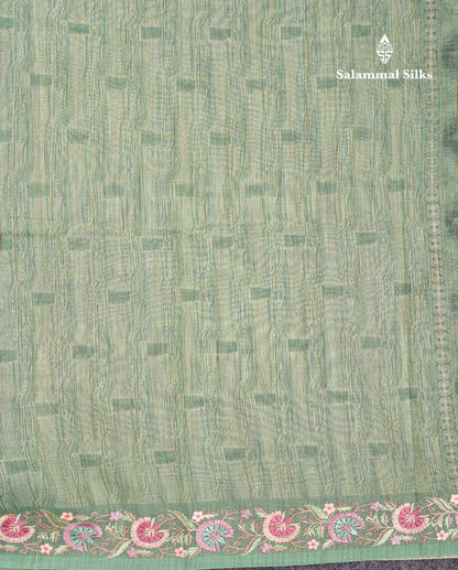 Beautiful Light Elaichi Green Kota Cotton Fancy Saree With Small Embrodiery Border