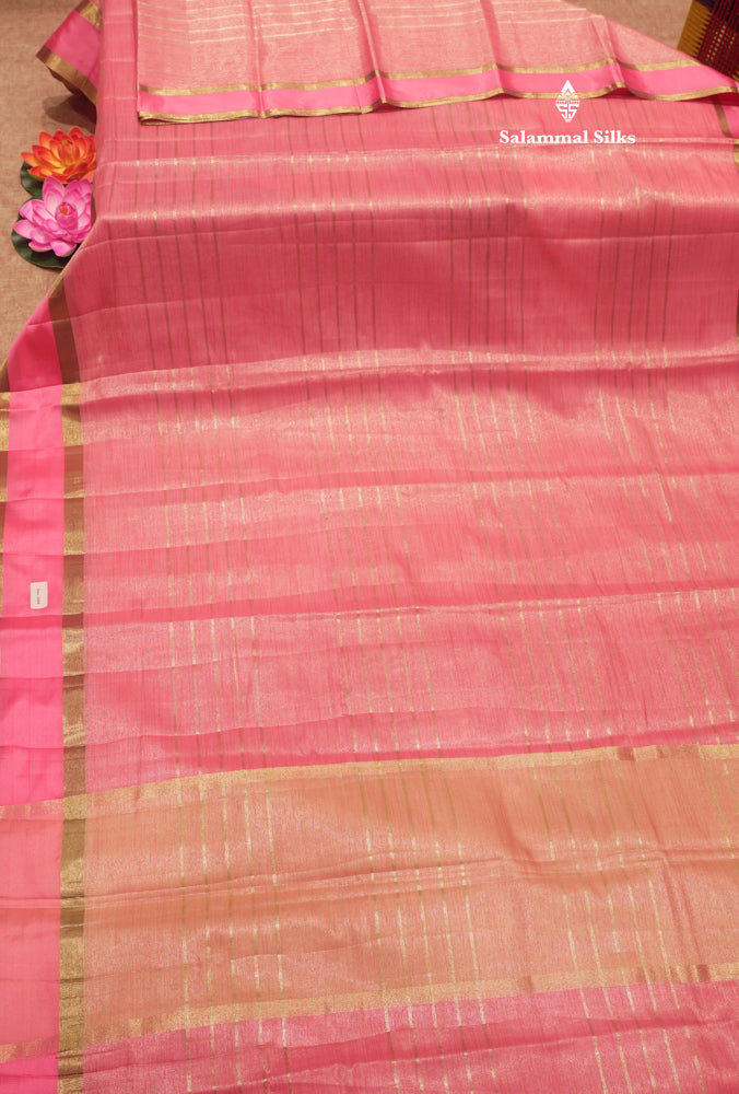 Kota Tissue Silk Saree Light Grey Colour With Gap Border