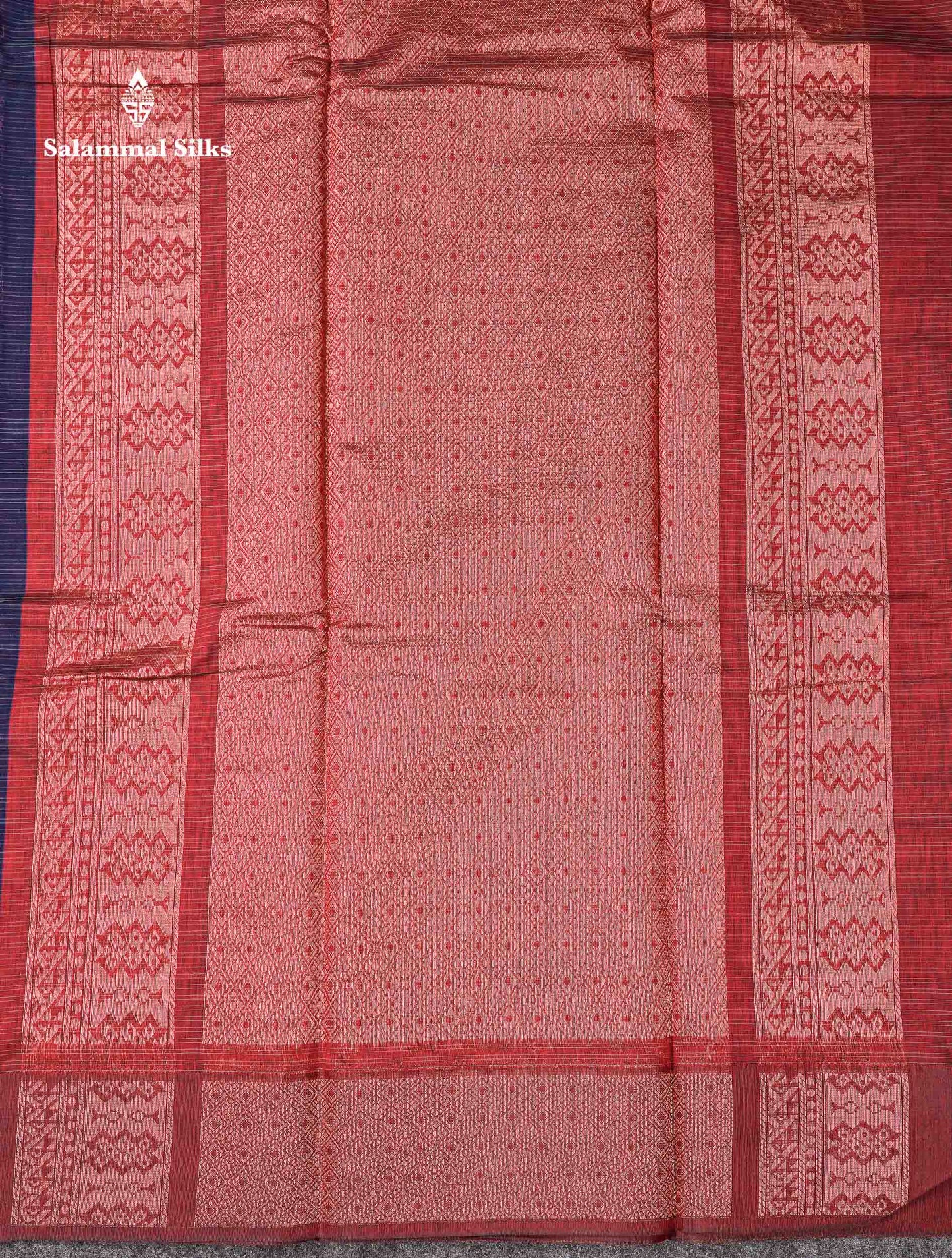 Beautiful Brown Copper Zari Butta Kota Cotton Saree With Contrast Dark Brown Border