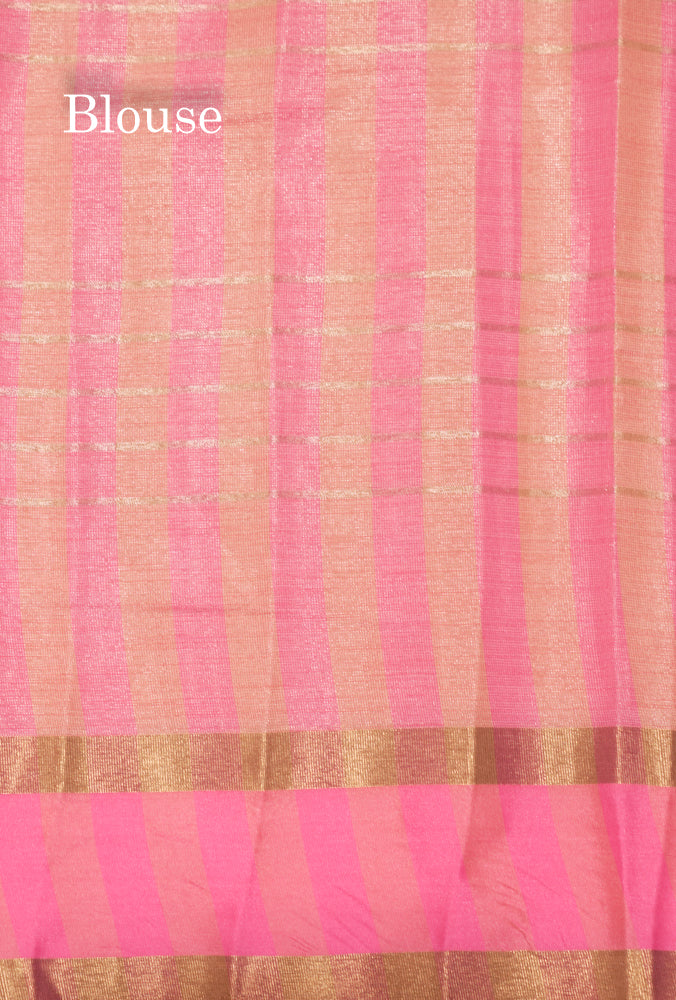 Kota Tissue Silk Saree Light Grey Colour With Gap Border