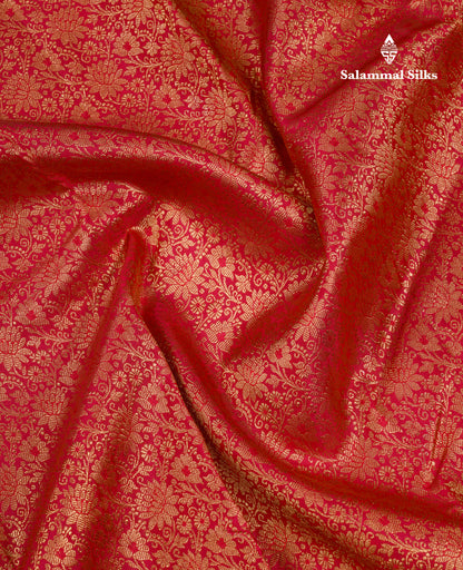 Beautiful Maroon Bridal Pure Kanjivaram Silk Saree With Contrast Bottle Green Blouse