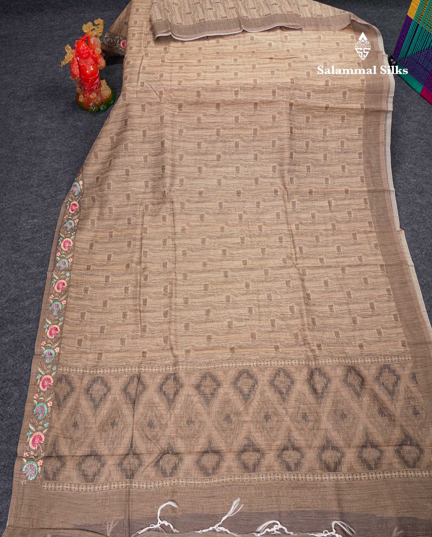 Beautiful Light Elaichi Green Kota Cotton Fancy Saree With Small Embrodiery Border