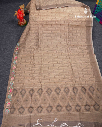 Beautiful Light Elaichi Green Kota Cotton Fancy Saree With Small Embrodiery Border