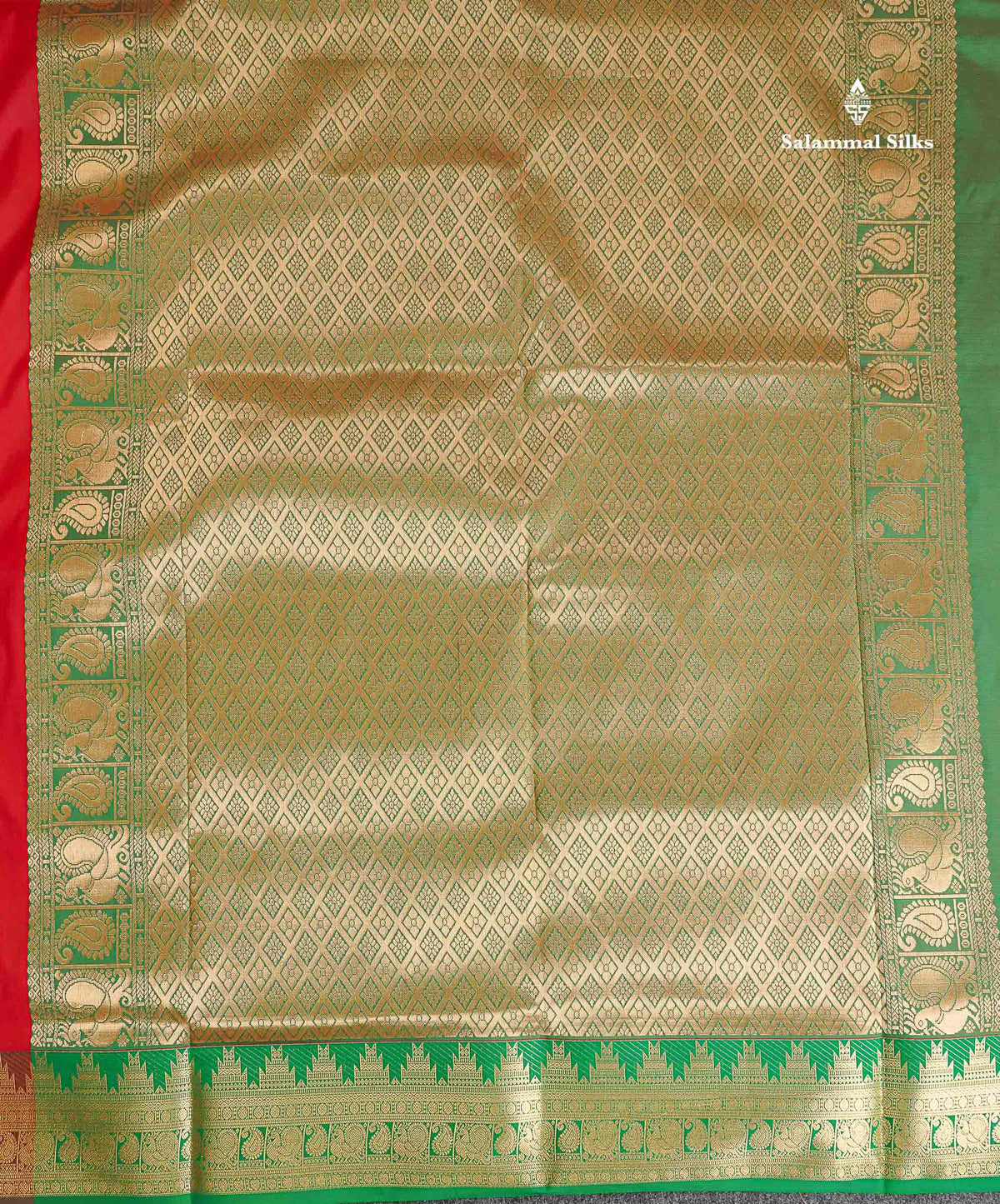 Semi Silk Saree - Maroon Colour Body Zari Butta With Traditional Temple Border | 9.5 Yards