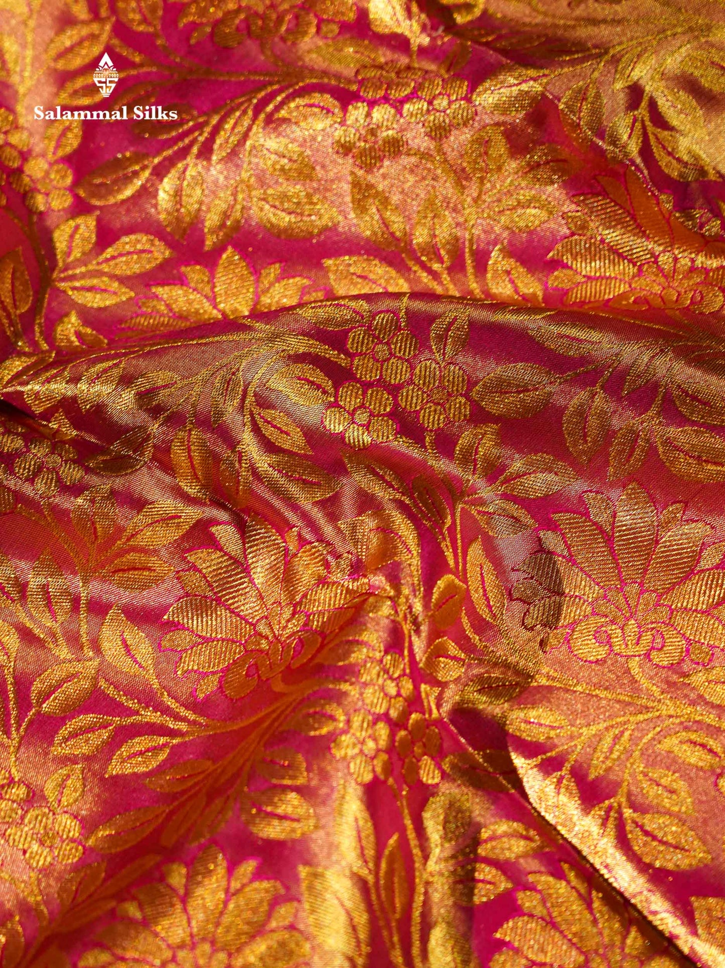 Pink Tissue Bridal Pure Kanjivaram Silk Saree With Contrast Link Pink Traditional Evening Morning Border