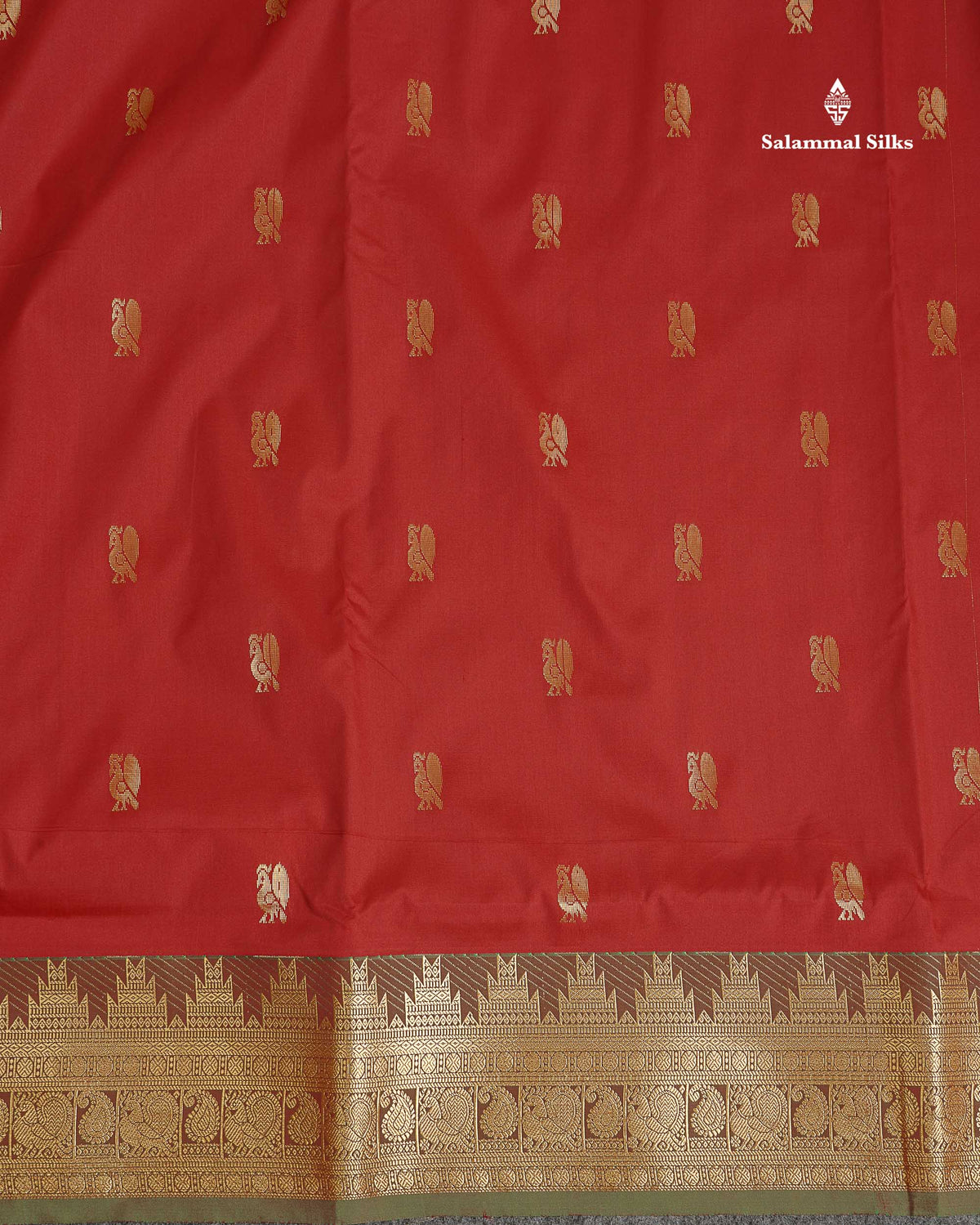 Semi Silk Saree - Maroon Colour Body Zari Butta With Traditional Temple Border | 9.5 Yards