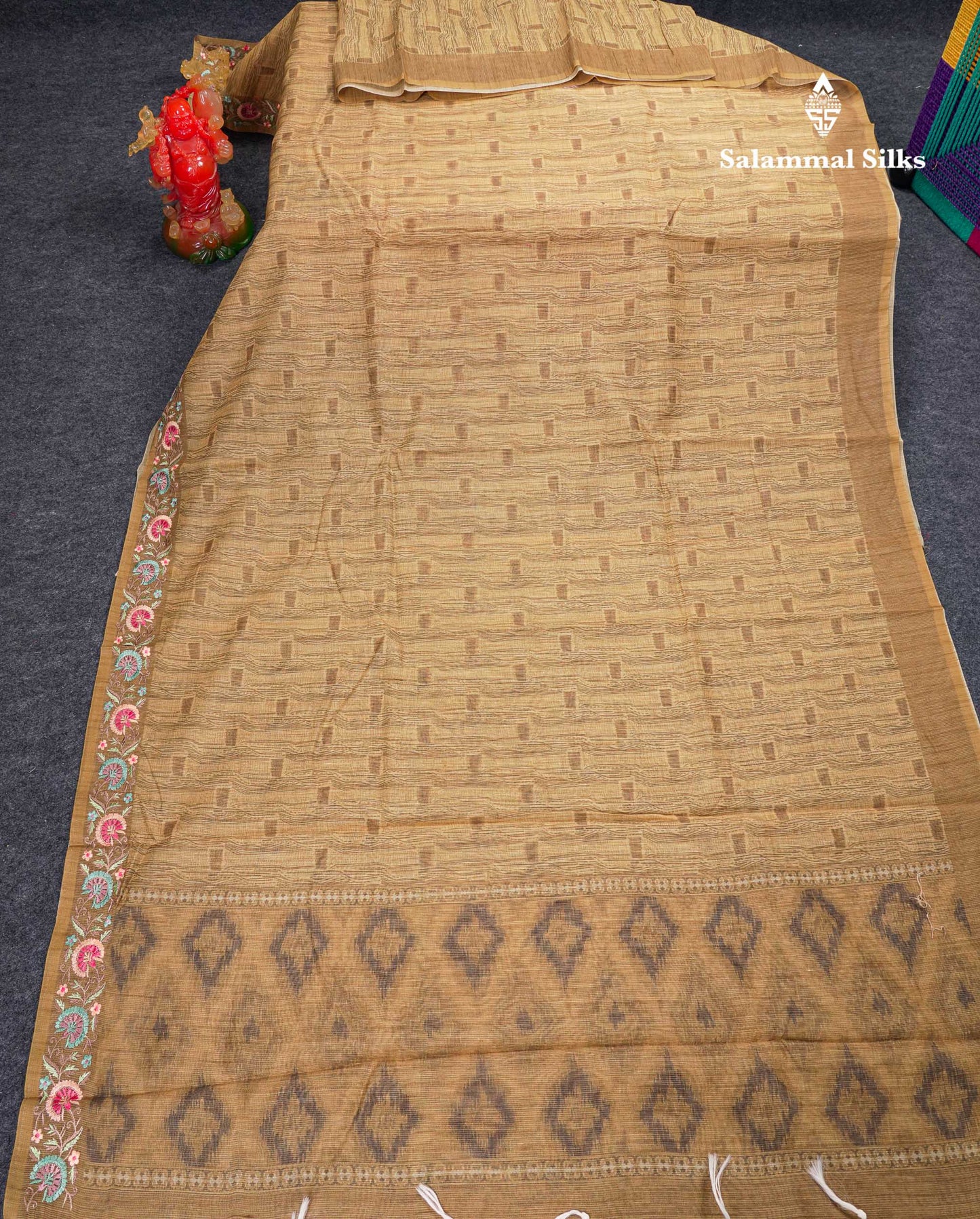 Beautiful Light Elaichi Green Kota Cotton Fancy Saree With Small Embrodiery Border