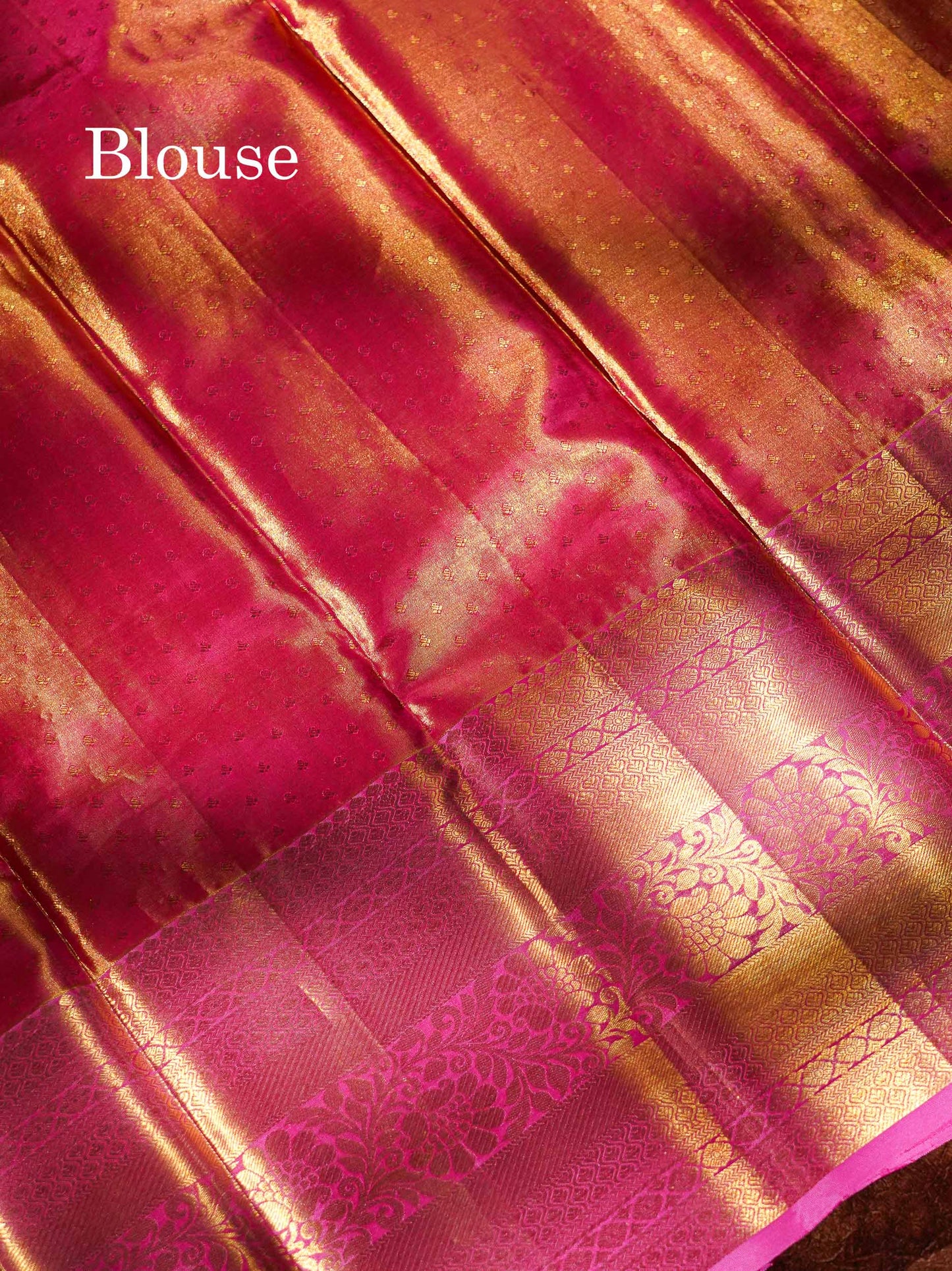 Pink Tissue Bridal Pure Kanjivaram Silk Saree With Contrast Link Pink Traditional Evening Morning Border