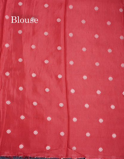 Black Wave Pattern Banarasi Semi Georgette Saree With Contrast Red Blouse