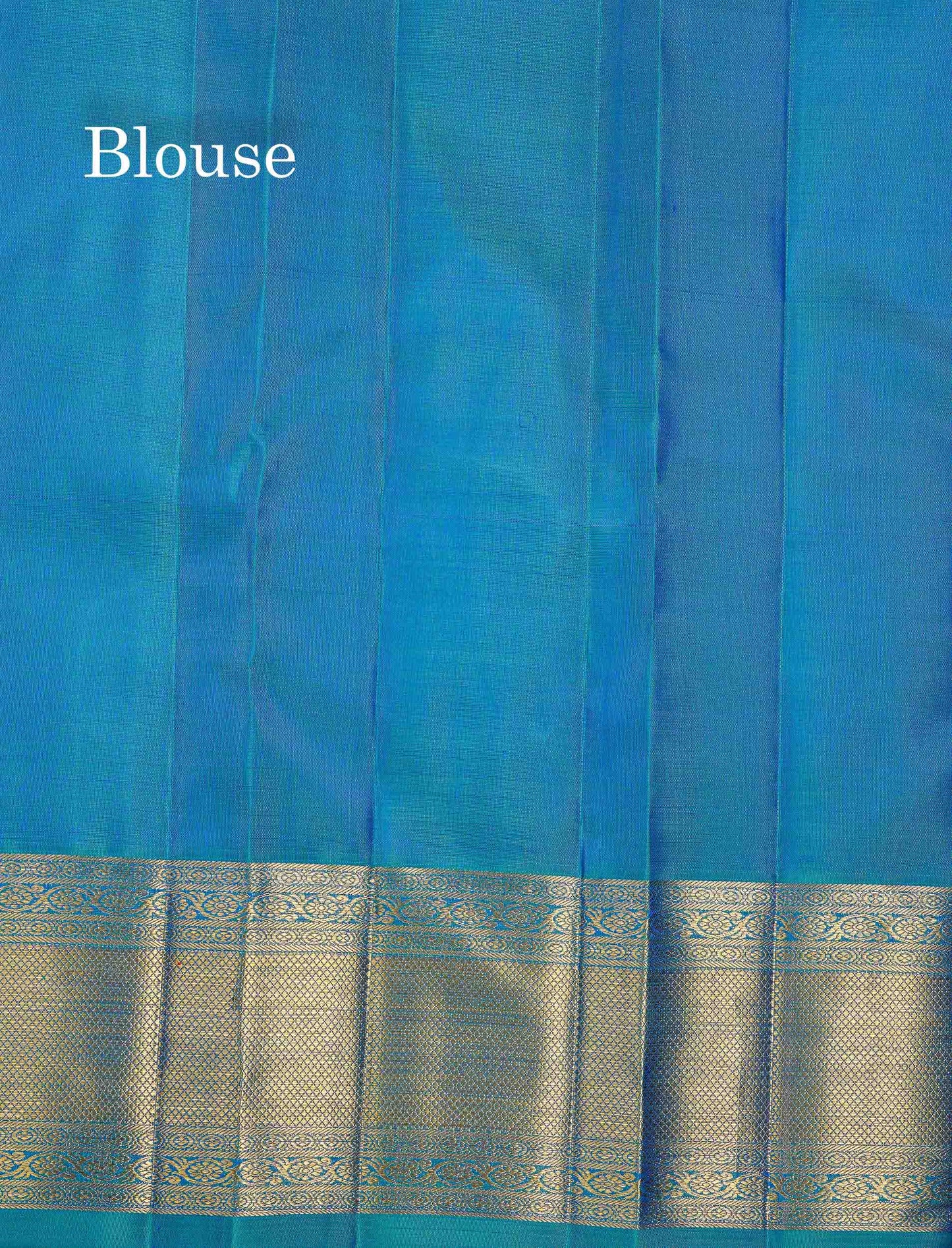 Beautiful Dual Tone Sapphire Blue Bridal Pure Kanjivaram Silk Saree With Traditional Border