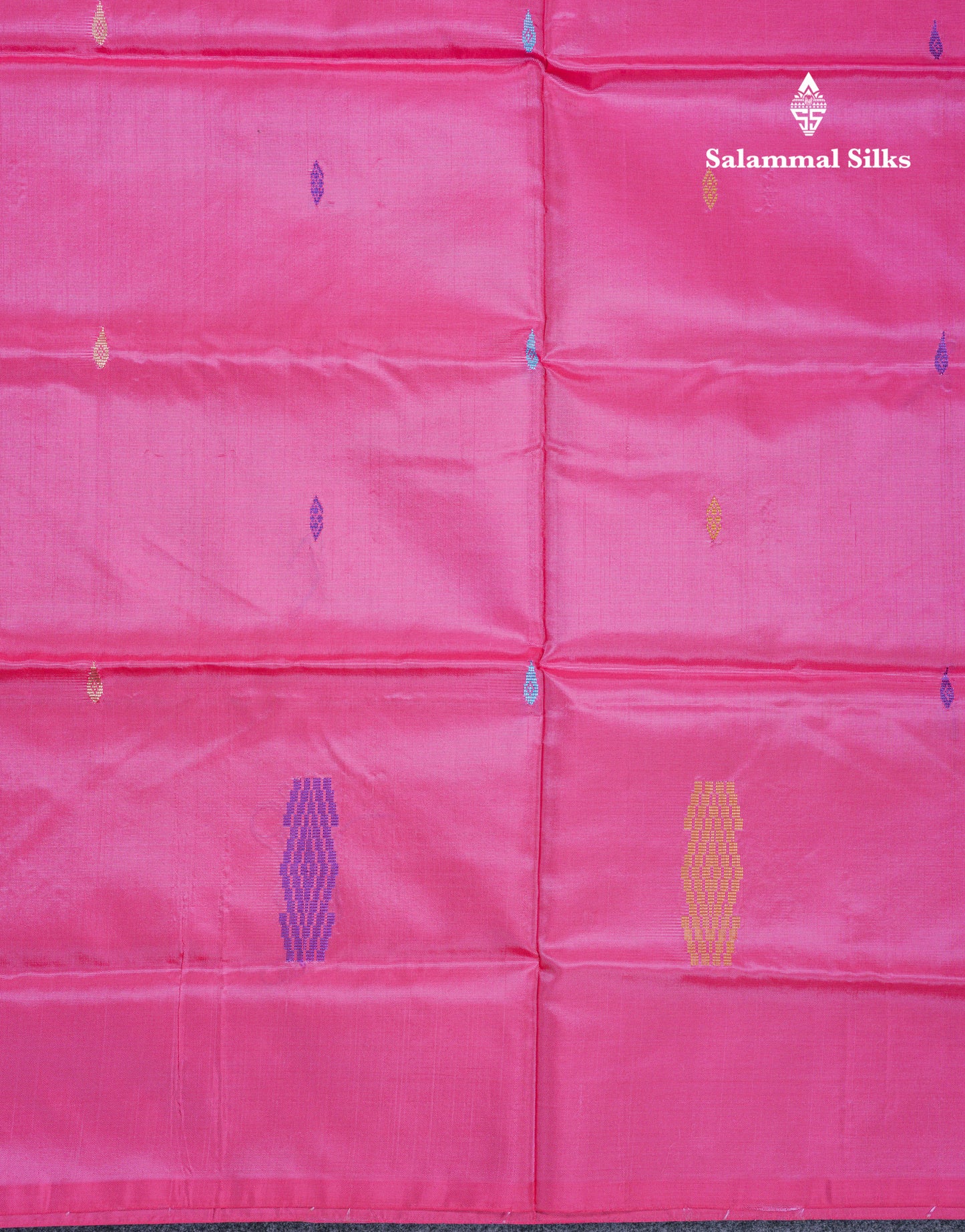 Pink Thread work Buttas Banana Pinth Saree (Vaazhainaar Pattu) With Contrast Green Shade Blouse