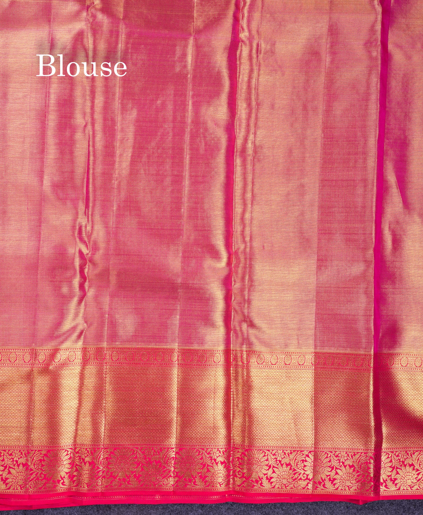 Beautiful Pastel Blue Tissue Bridal Pure Kanjivaram Silk Saree With Contrast Pinkish Orange Traditional Border