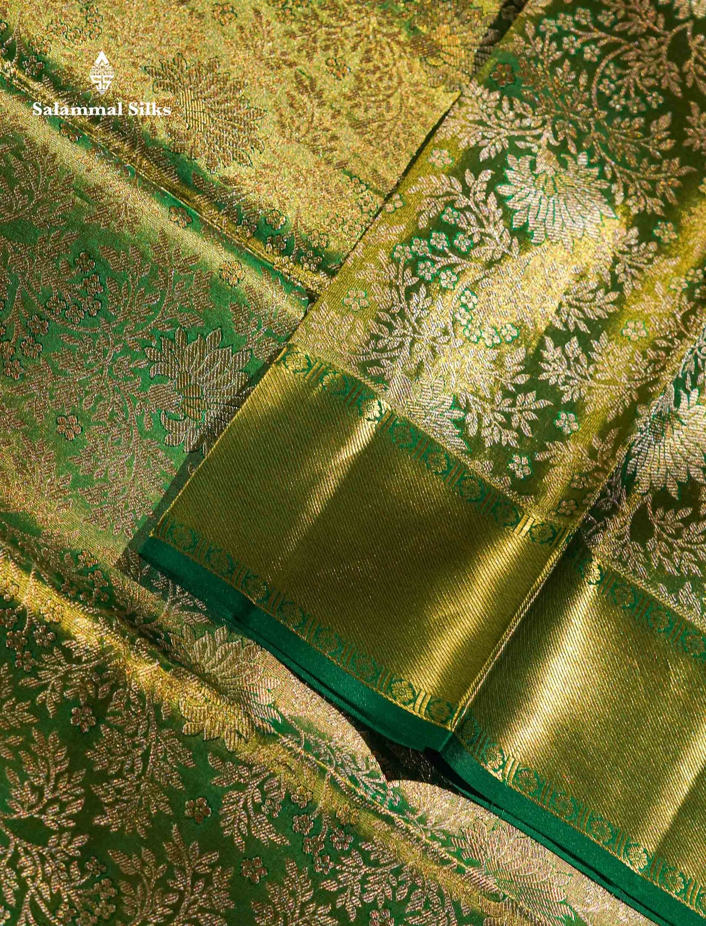 Beautiful Light Green Bridal Pure Kanjivaram Silk Saree With Contrast Bottle Green Traditional Evening Morning Border