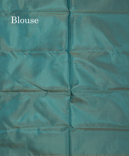 Pink Thread work Buttas Banana Pinth Saree (Vaazhainaar Pattu) With Contrast Green Shade Blouse