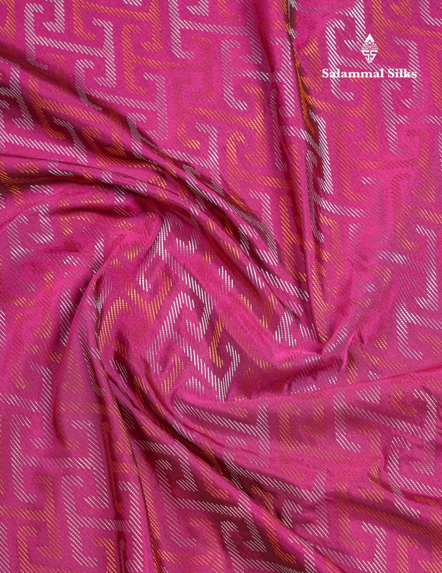 Beautiful Peacock Green Silver & Gold Zari Semi Silk Saree With Contrast Dual Tone Pink Traditional Border