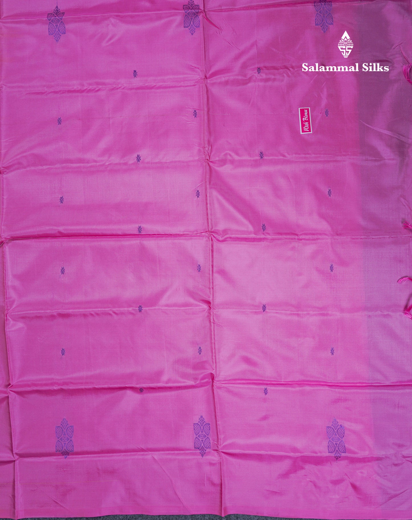 Parrot Green Thread work Buttas Banana Pinth Saree (Vaazhainaar Pattu) With Contrast Light Pink Blouse