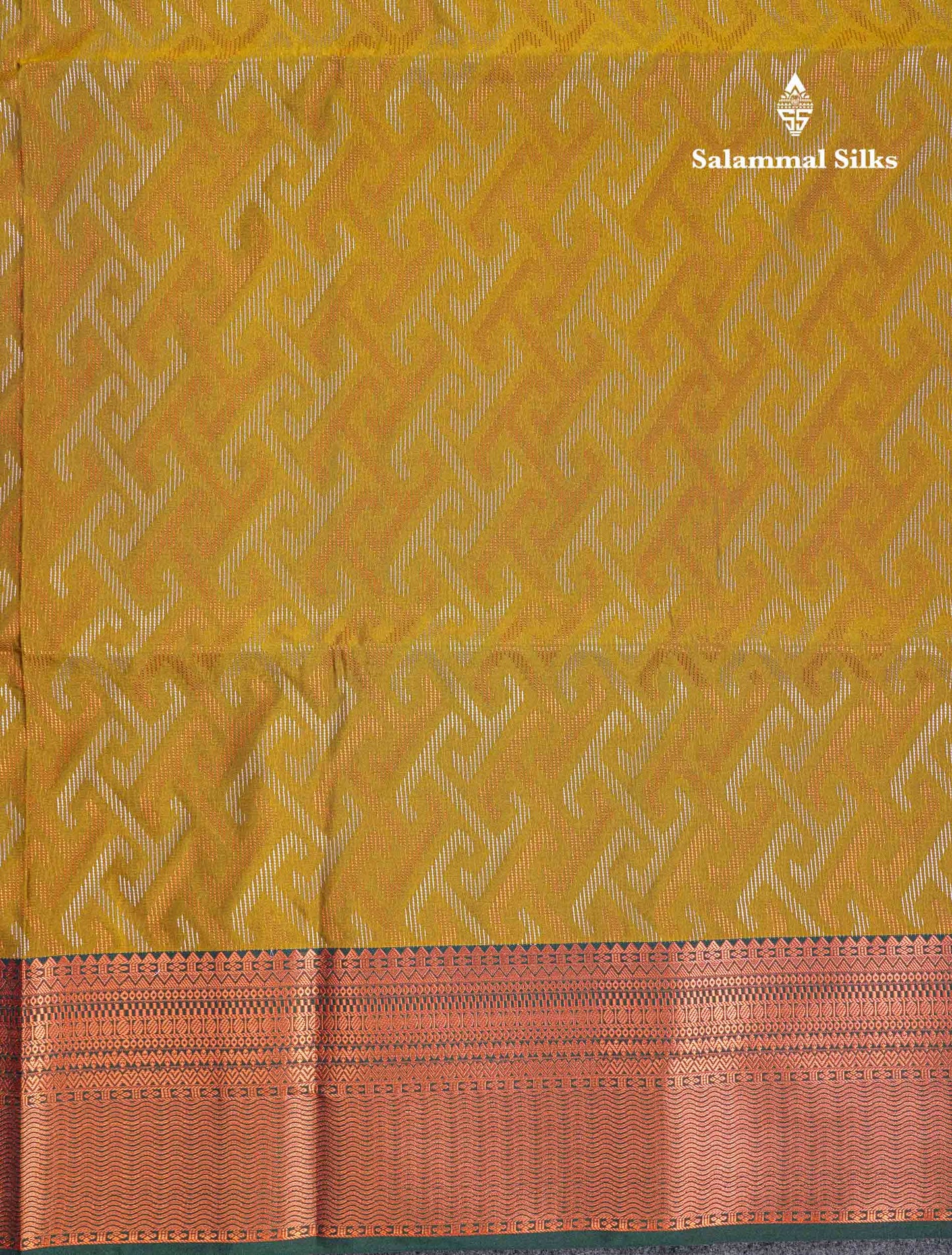 Beautiful Peacock Green Silver & Gold Zari Semi Silk Saree With Contrast Dual Tone Pink Traditional Border