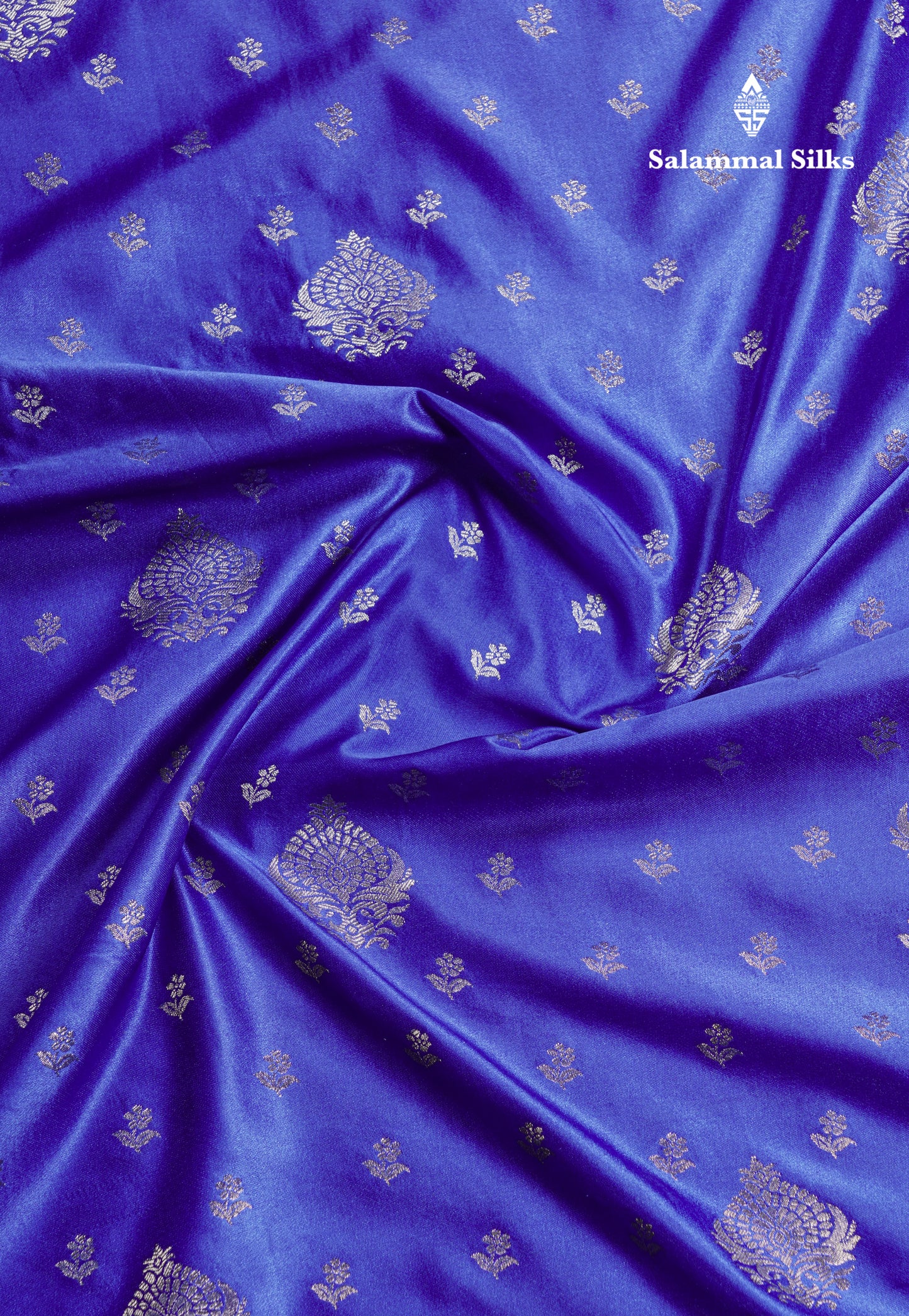 Beautiful Royal Blue Russian Silk Saree With Fancy Self Border