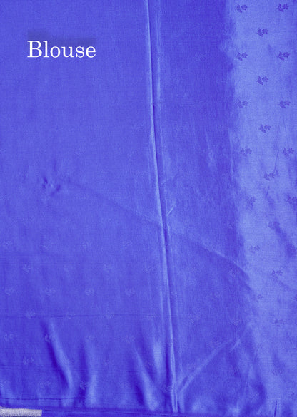 Beautiful Royal Blue Russian Silk Saree With Fancy Self Border